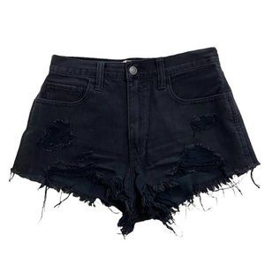 Hollister Black Distressed Jean Shorts